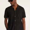 Montagut Short-sleeved flamed linen shirt - Icarus
