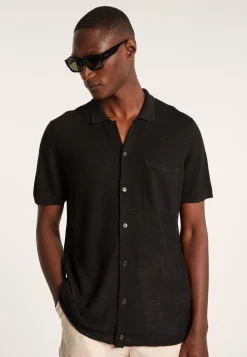 Montagut Short-sleeved flamed linen shirt - Icarus