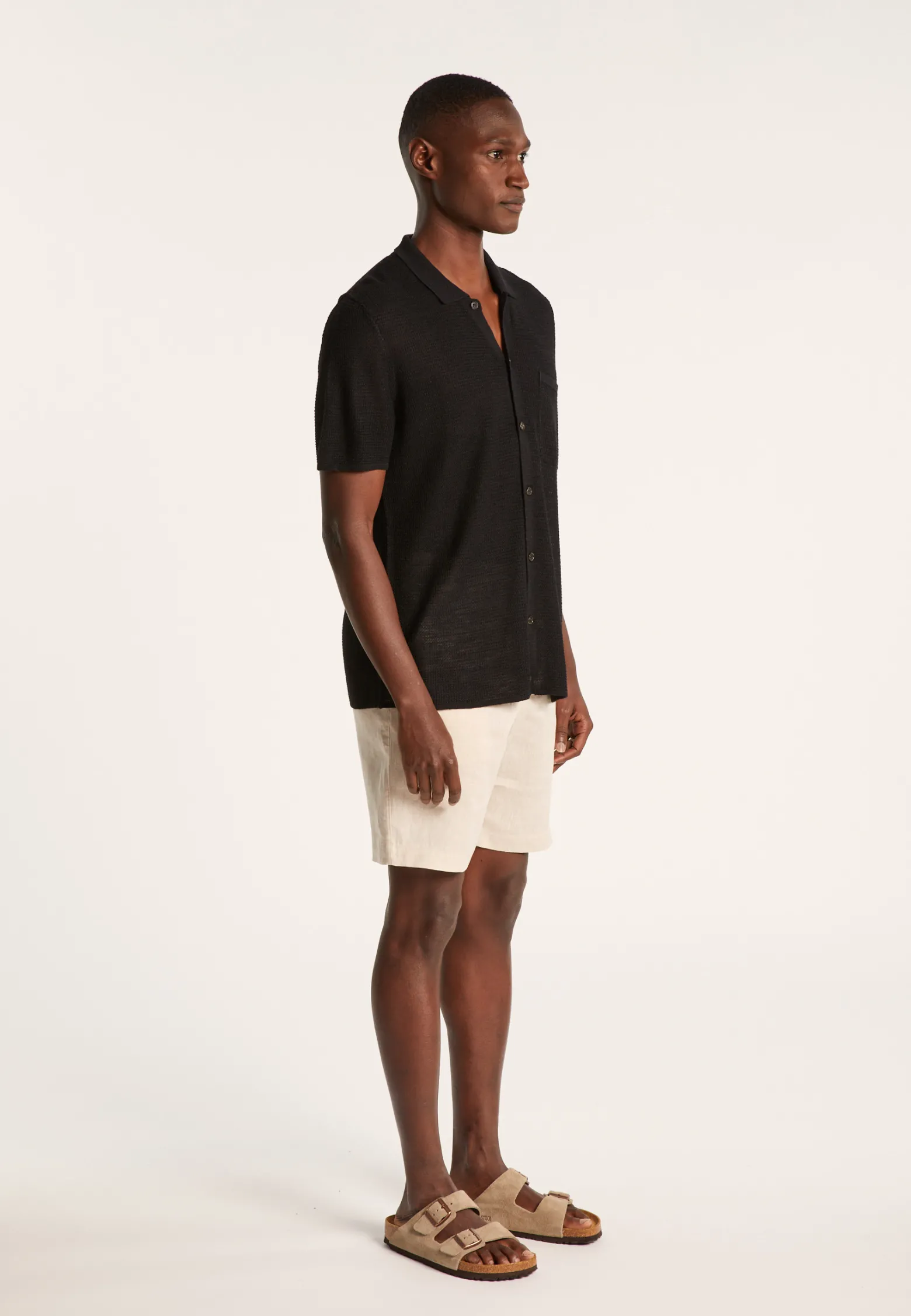 Montagut Short-sleeved flamed linen shirt - Icarus
