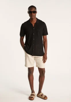 Montagut Short-sleeved flamed linen shirt - Icarus