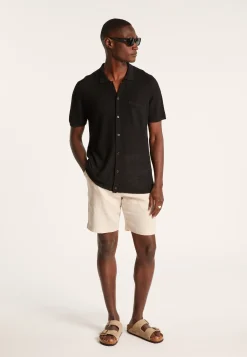 Montagut Short-sleeved flamed linen shirt - Icarus