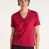 Montagut Short-sleeved patterned T-shirt in Fil Lumière - Evy