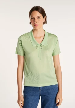 Montagut Short-sleeved patterned T-shirt in Fil Lumière - Evy