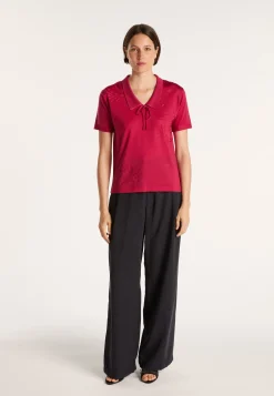 Montagut Short-sleeved patterned T-shirt in Fil Lumière - Evy