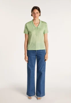 Montagut Short-sleeved patterned T-shirt in Fil Lumière - Evy