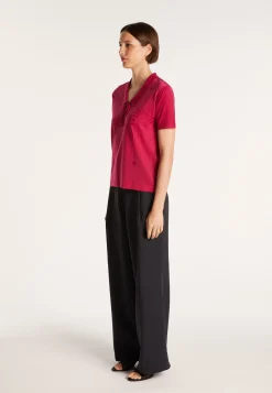 Montagut Short-sleeved patterned T-shirt in Fil Lumière - Evy