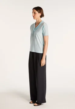 Montagut Short-sleeved patterned T-shirt in Fil Lumière - Evy