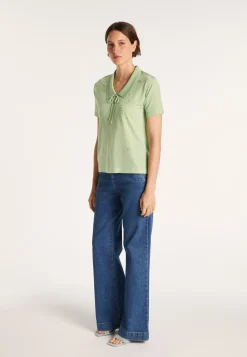 Montagut Short-sleeved patterned T-shirt in Fil Lumière - Evy