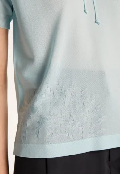 Montagut Short-sleeved patterned T-shirt in Fil Lumière - Evy