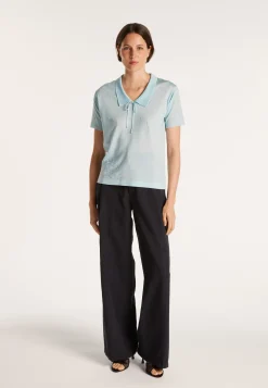 Montagut Short-sleeved patterned T-shirt in Fil Lumière - Evy