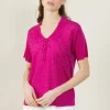 Montagut Short-sleeved polo shirt with tie collar - Ava