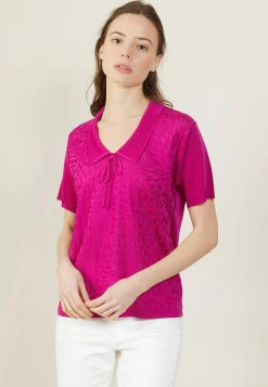 Montagut Short-sleeved polo shirt with tie collar - Ava