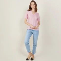 Montagut Short-sleeved polo shirt with tie collar - Ava