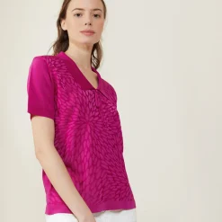 Montagut Short-sleeved polo shirt with tie collar - Ava