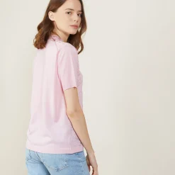 Montagut Short-sleeved polo shirt with tie collar - Ava