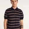 Montagut Short-sleeved striped wool polo shirt - Lary