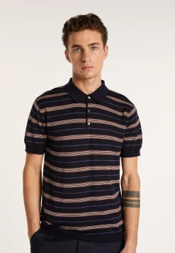 Montagut Short-sleeved striped wool polo shirt - Lary