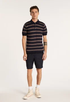 Montagut Short-sleeved striped wool polo shirt - Lary