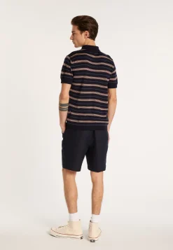 Montagut Short-sleeved striped wool polo shirt - Lary
