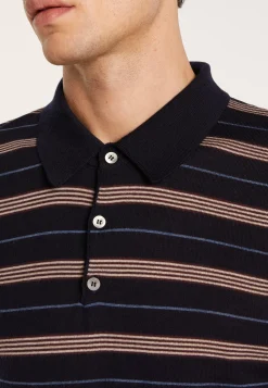 Montagut Short-sleeved striped wool polo shirt - Lary