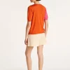 Montagut Short-sleeved V-neck jumper in two-tone wool - JACKIE