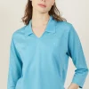 Montagut 3/4 sleeve openwork polo shirt - Anaelle