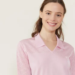 Montagut 3/4 sleeve openwork polo shirt - Anaelle