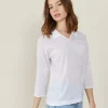 Montagut 3/4 sleeve openwork polo shirt - Anaelle