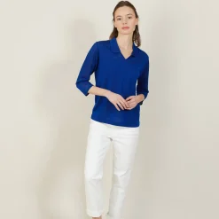 Montagut 3/4 sleeve openwork polo shirt - Anaelle