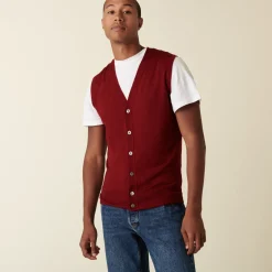 Montagut Sleeveless cardigan with logo in merino wool - Ernardo
