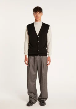 Montagut Sleeveless cardigan with logo in merino wool - Ernardo