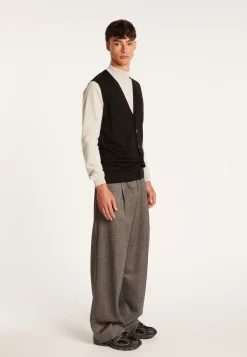 Montagut Sleeveless cardigan with logo in merino wool - Ernardo