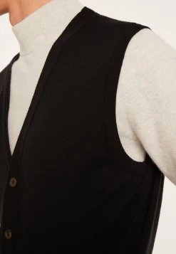 Montagut Sleeveless cardigan with logo in merino wool - Ernardo