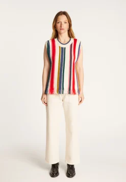 Montagut Sleeveless sweater with bayadere stripes - Rosabelle