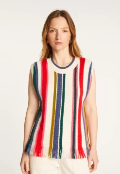 Montagut Sleeveless sweater with bayadere stripes - Rosabelle