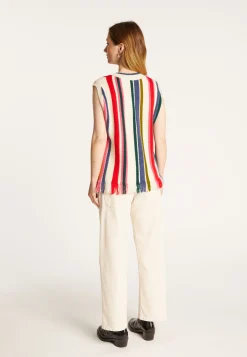 Montagut Sleeveless sweater with bayadere stripes - Rosabelle