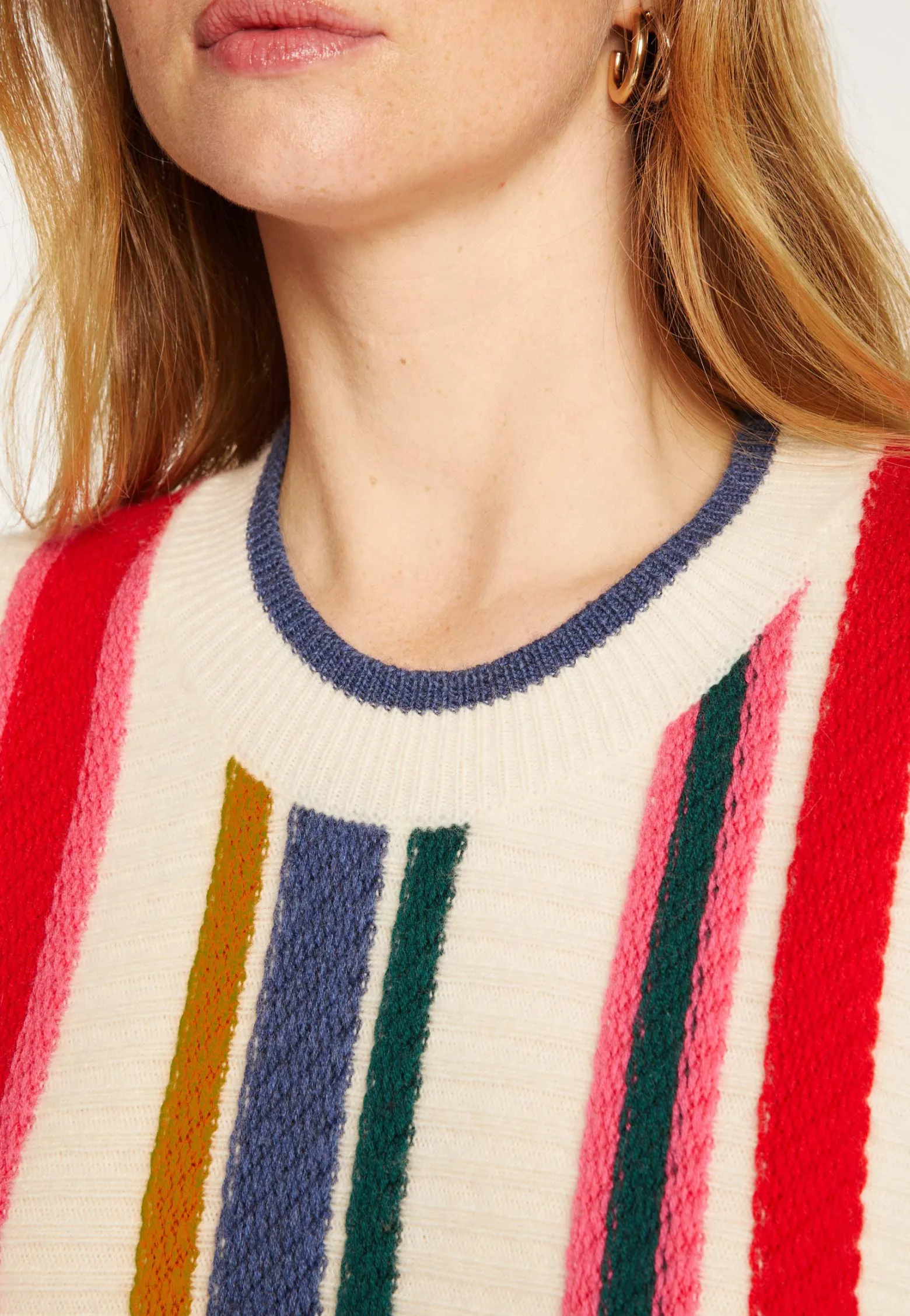 Montagut Sleeveless sweater with bayadere stripes - Rosabelle