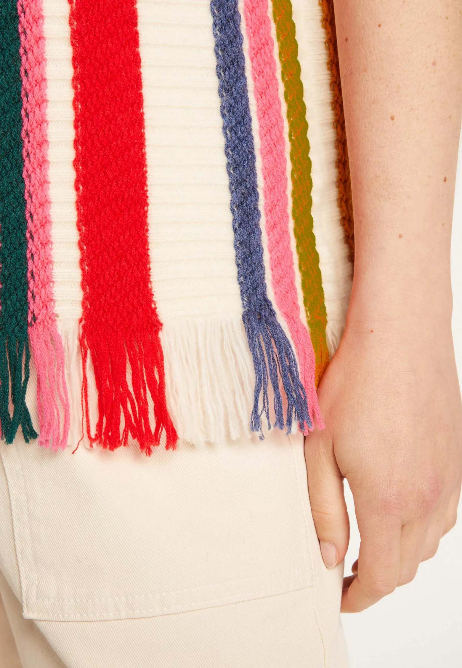 Montagut Sleeveless sweater with bayadere stripes - Rosabelle
