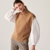 Montagut Sleeveless turtleneck sweater in merino wool - Claudia