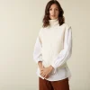 Montagut Sleeveless turtleneck sweater in merino wool - Claudia