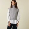Montagut Sleeveless turtleneck sweater in merino wool - Claudia