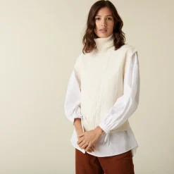 Montagut Sleeveless turtleneck sweater in merino wool - Claudia