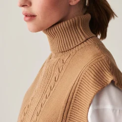 Montagut Sleeveless turtleneck sweater in merino wool - Claudia
