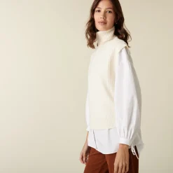Montagut Sleeveless turtleneck sweater in merino wool - Claudia