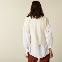 Montagut Sleeveless turtleneck sweater in merino wool - Claudia