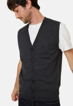 Montagut Sleeveless vest with logo in merino wool - Ernardo