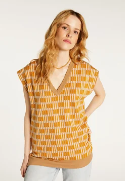 Montagut Sleeveless V-neck patterned sweater - Ganael