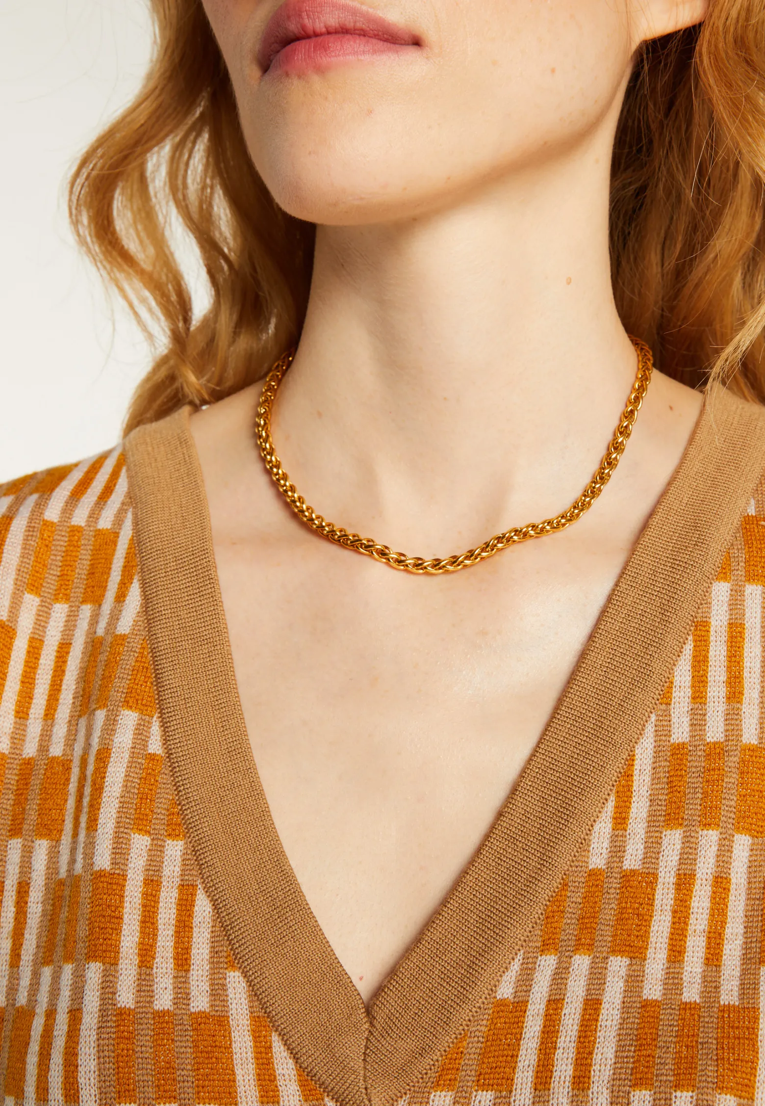 Montagut Sleeveless V-neck patterned sweater - Ganael