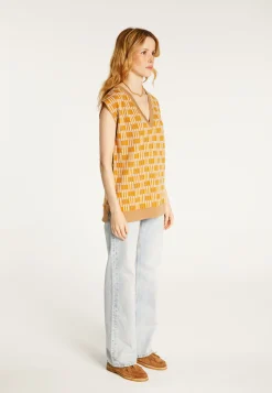 Montagut Sleeveless V-neck patterned sweater - Ganael