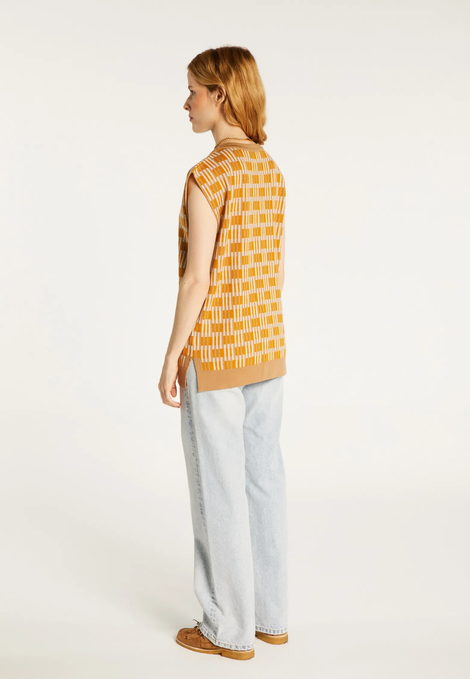 Montagut Sleeveless V-neck patterned sweater - Ganael